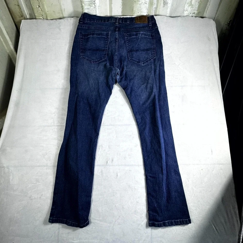 Beverly Hills Polo Club Straight Jeans Mens 34x32 Blue Denim Rider Logo Travel
